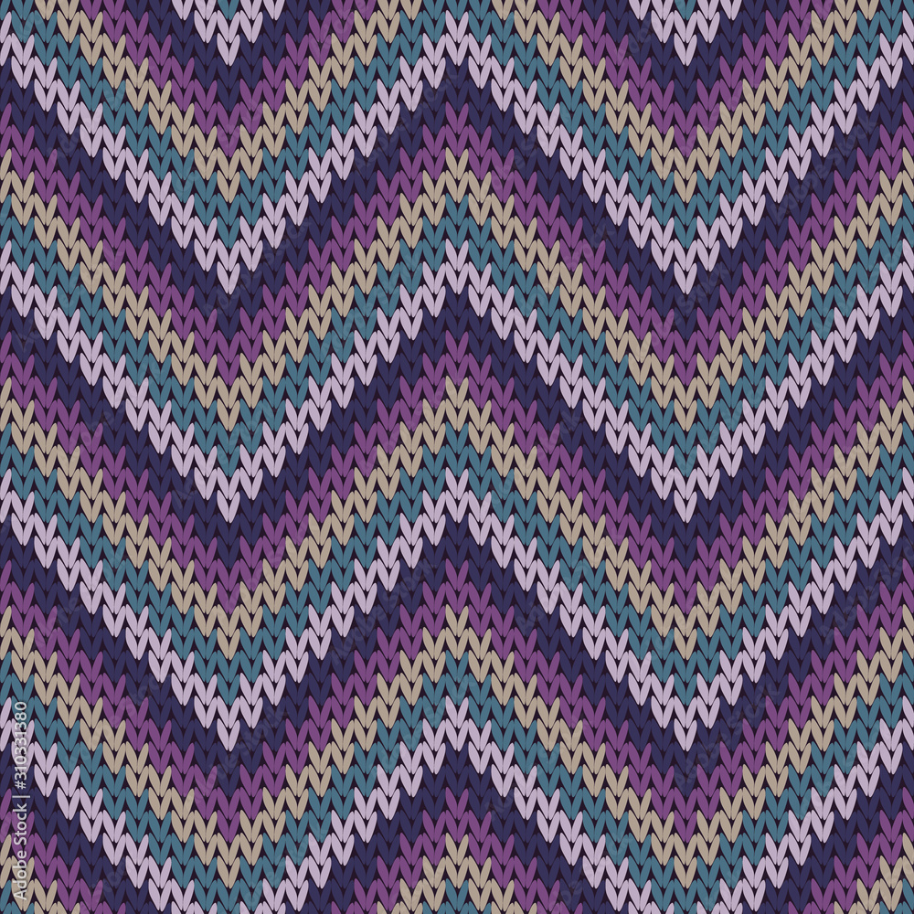 Cotton zigzag chevron stripes christmas knit 