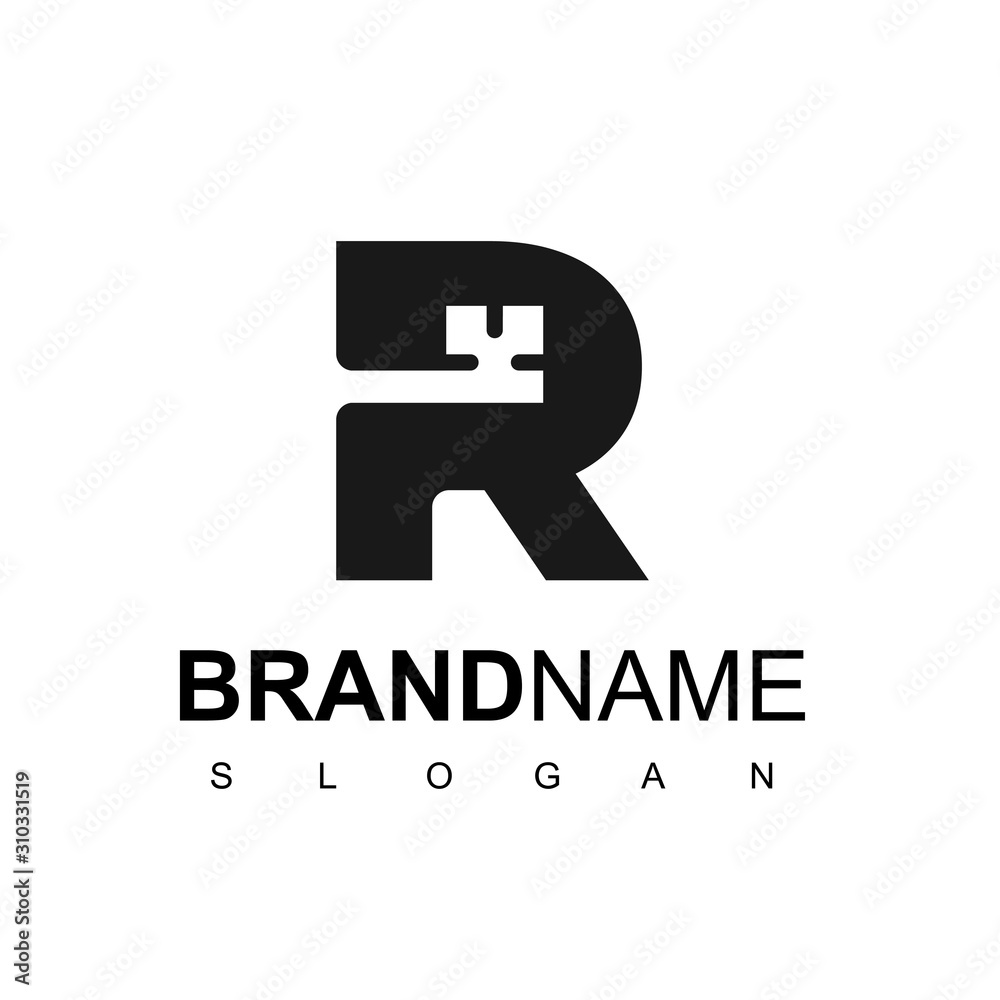Letter R, Key Logo For Secure And Real Estate Company Letter R, Key Logo For Secure And Real Estate Company