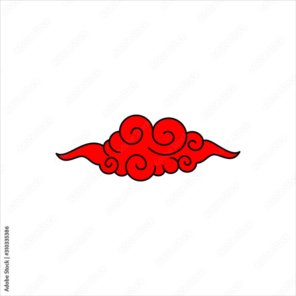 Chinese and japanese style red clouds. Vector collection of cloud oriental style illustration. EPS10 Chinese and japanese style red clouds. Vector collection of cloud oriental style illustration. EPS10