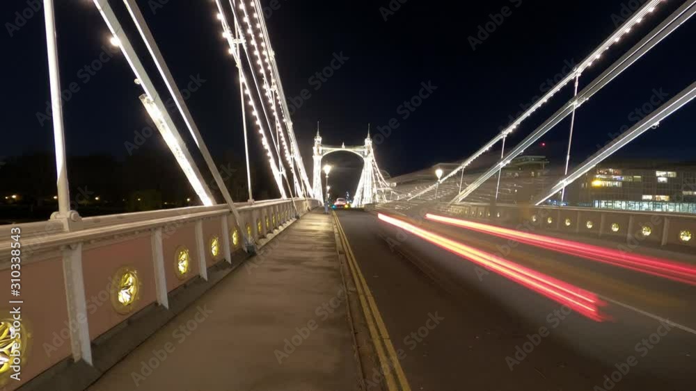 Timelapse shot of Albert Bridge in London Timelapse shot of Albert Bridge in London