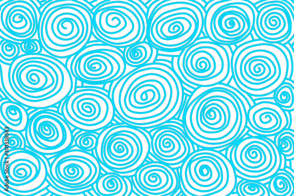 Line pattern drawing of spiral on white Line pattern drawing of spiral on white