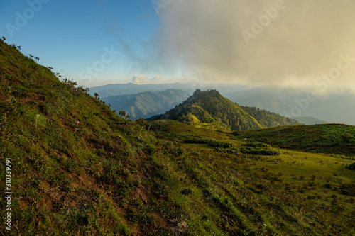 Landscape along the Doi Pui Luang in Mae Ngao National Park. It's considered one of the most diverse trekking trails in the northern of Thailand.