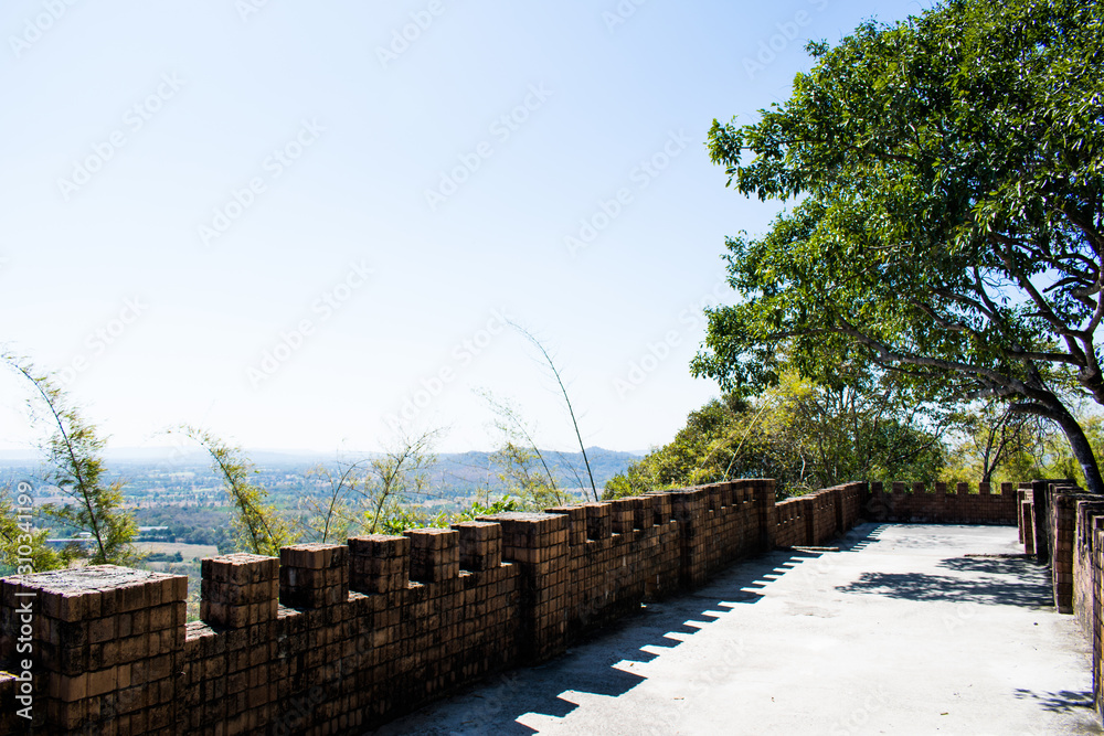 landscape of walkway on the wall