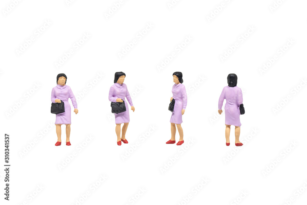 Miniature figure character as passer people posing in posture isolated on white background. Miniature figure character as passer people posing in posture isolated on white background.