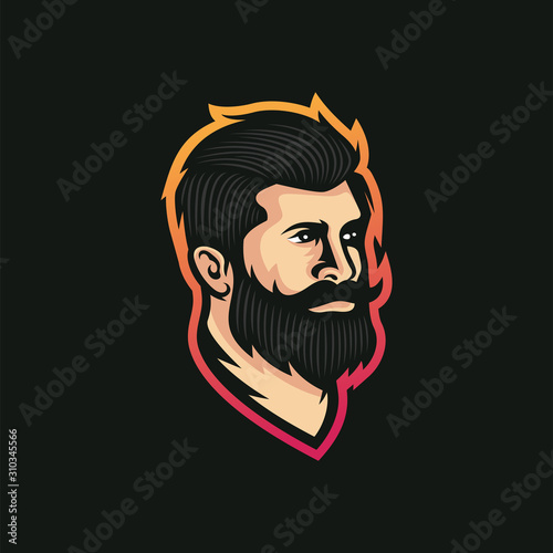 Barber shop vintage design logo template