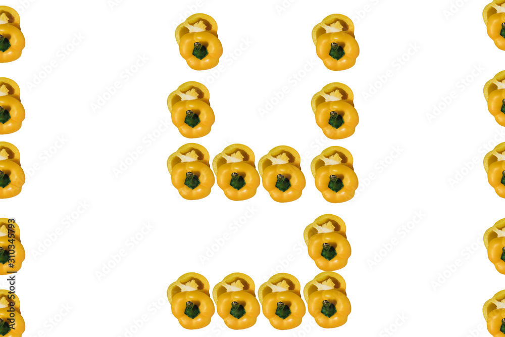 Fototapeta premium fresh yellow bell pepper on white background