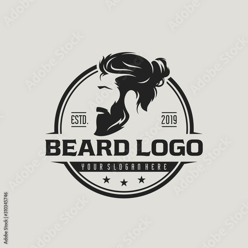 Barber shop vintage design logo template
