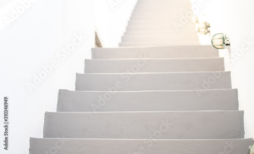 Whitewashed concrete steps leading up