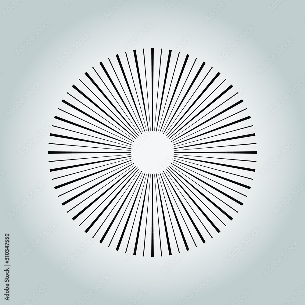 Round Form Layout Black oblique triangles stripes in round form. Design element for logo ...