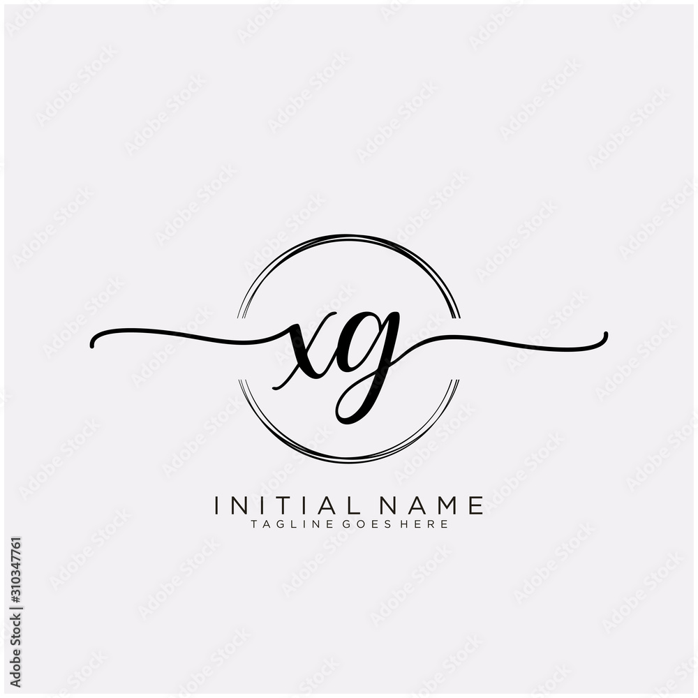 XG Initial handwriting logo with circle template vector. XG Initial handwriting logo with circle template vector.