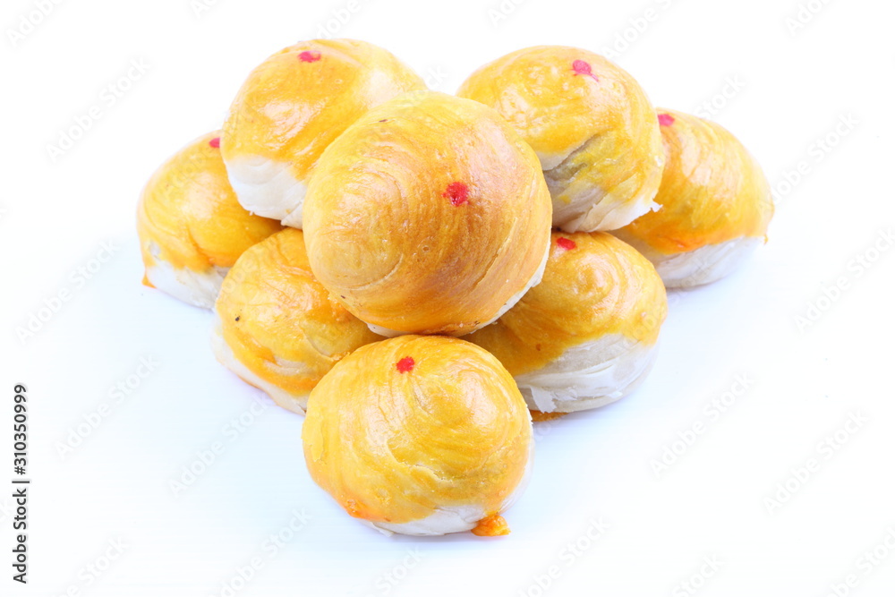 Chinese Pastry dessert festival China isolated on white background Chinese Pastry dessert festival China isolated on white background