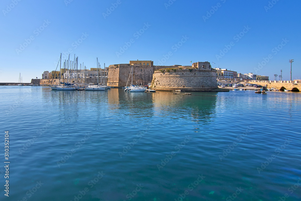 View At Il Rivellino Fortress And Gallipoli Castle Around Old Harbour Gallipoli Puglia Italy