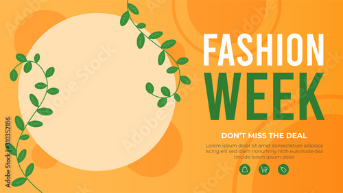 Fashion week banner template. Promotion sale banner for website, flyer and poster