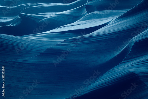 Blue abstract wind swept rocks