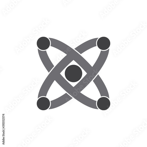 atomic orbital simple dots logo vector