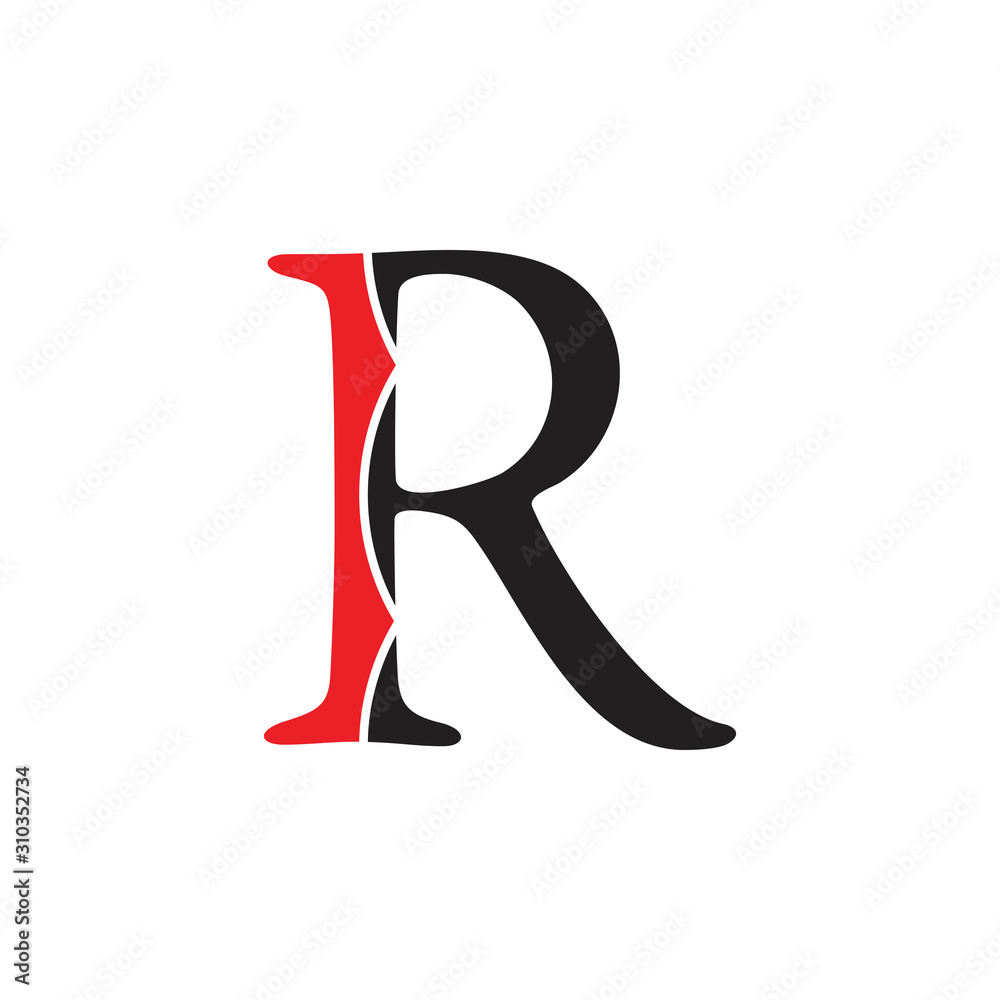 letter ri simple geometric logo vector letter ri simple geometric logo vector