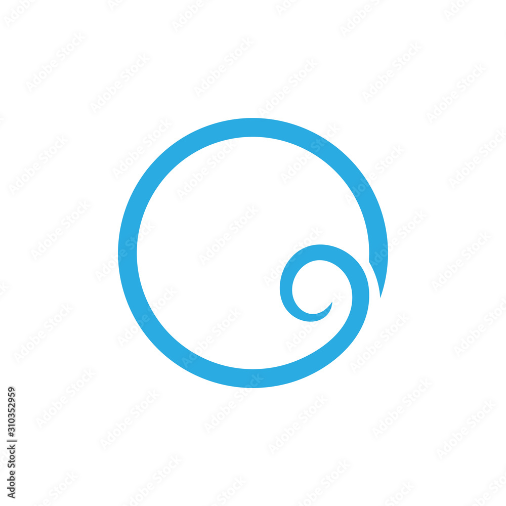 loop blue wavy spiral circle logo vector