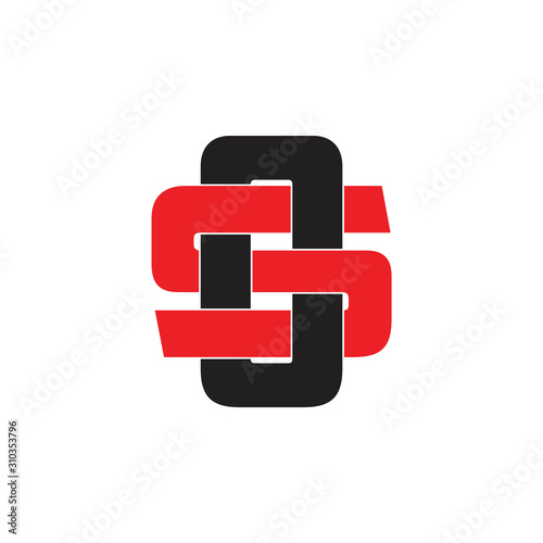 letters os simple linked symbol logo vector