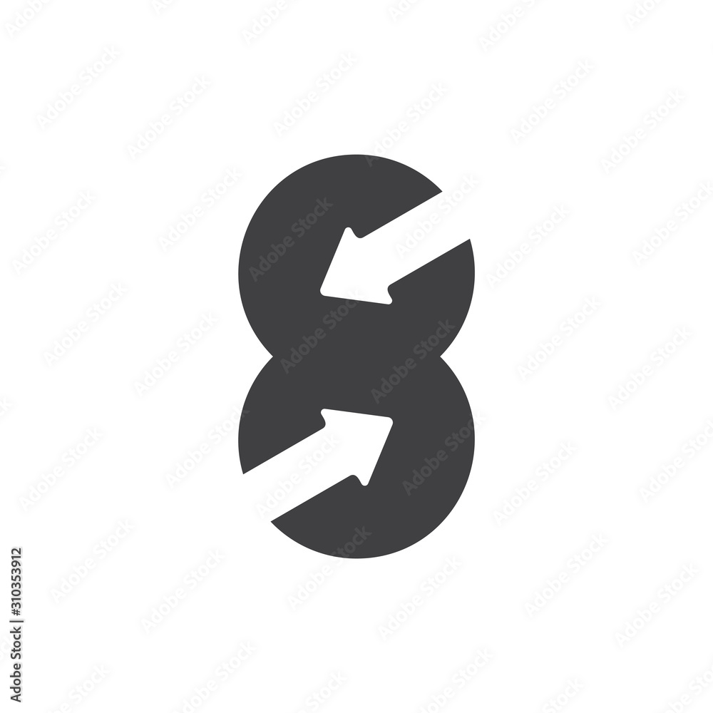 number 8 opposite arrow geometric logo vector number 8 opposite arrow geometric logo vector