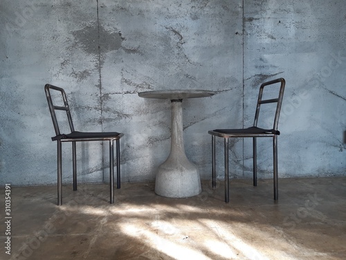 table and chairs in a room