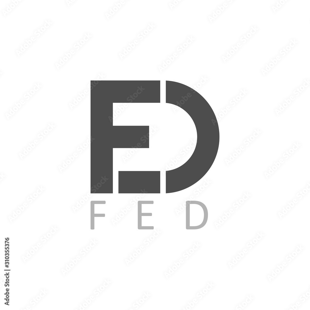 letter fed simple geometric logo vector letter fed simple geometric logo vector