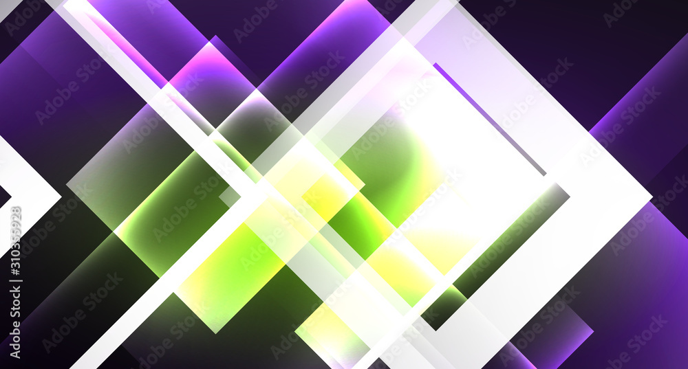 Neon shiny color squares on black, modern template Neon shiny color squares on black, modern template