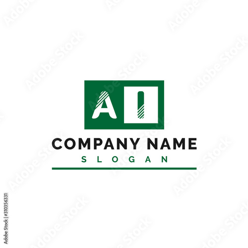 AI Logo Design. AI Letter Logo Icon Vector Illustration - Vector