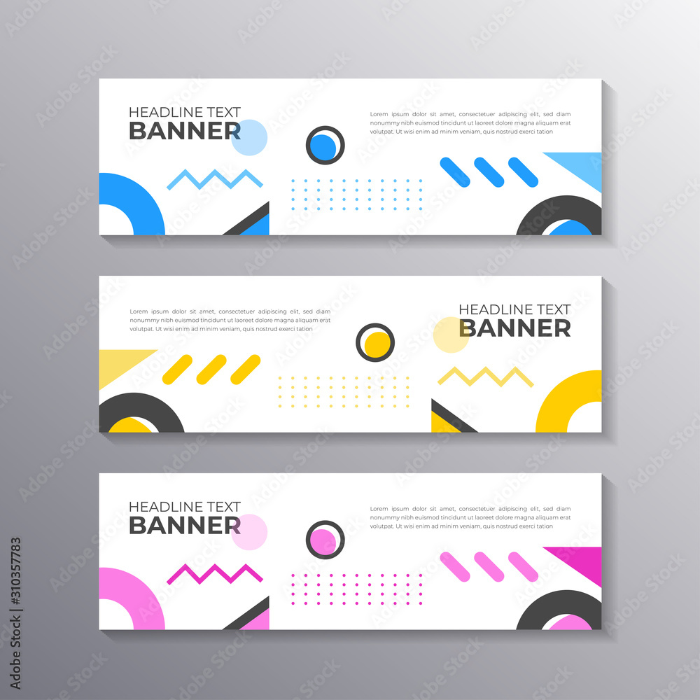Banner with minimal design, cool geometric business memphis background, Applicable for Banners, Header, Footer, Advertising
