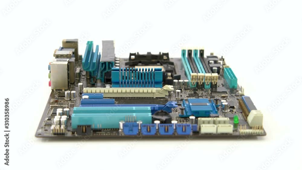Computer Main Board in Isolated White Background Studio, Slider Computer Main Board in Isolated White Background Studio, Slider