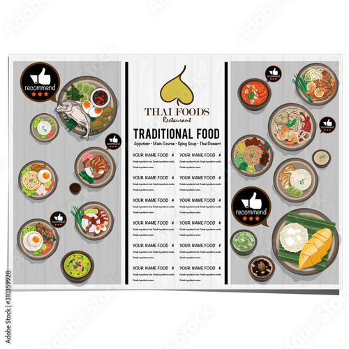 menu thai food design template graphic 