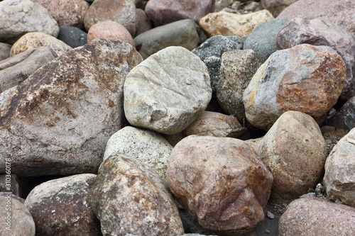 Dry stones on beach, texture for background