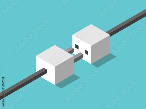 Isometric plug, socket disconnected