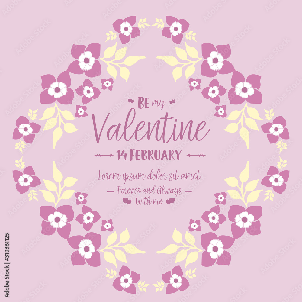 Beautiful floral frame wallpaper, for greeting card happy valentine. Vector Beautiful floral frame wallpaper, for greeting card happy valentine. Vector