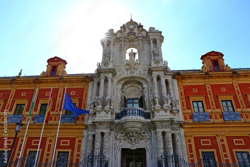 San Telmo Palace at Seville, Spain situated the presidency of the Andalusian Autonomous Government