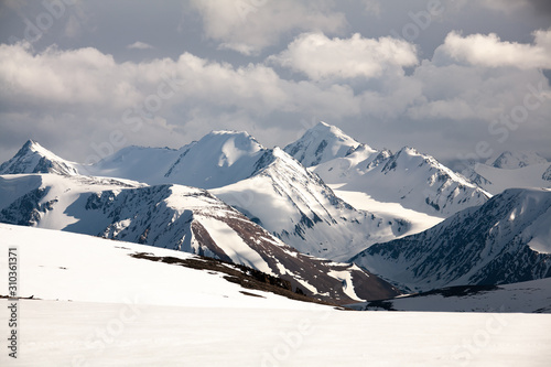 altai mountain rocks glacier snow photo