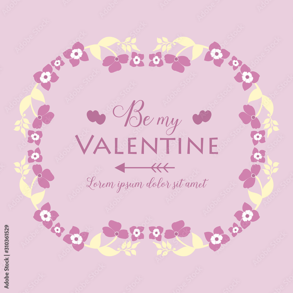 Various shape beautiful pink and white floral frame, for decoration of invitation card happy valentine. Vector