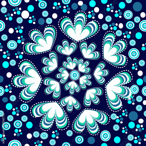 Seamless pattern inspired by henna painting patterns.Henna patterns consisting of floral ,leaves,dotted lines, circles, squares for making fabric patterns, backgrounds, wallpapers,illustration.