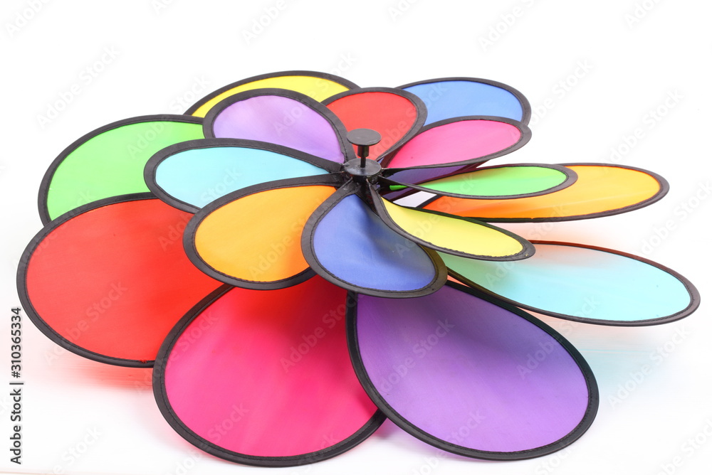 Fototapeta premium colorful pinwheel on white background