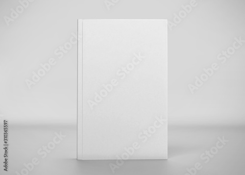White Soft Cover Book Mockup, 3D Rendered on light gray background
