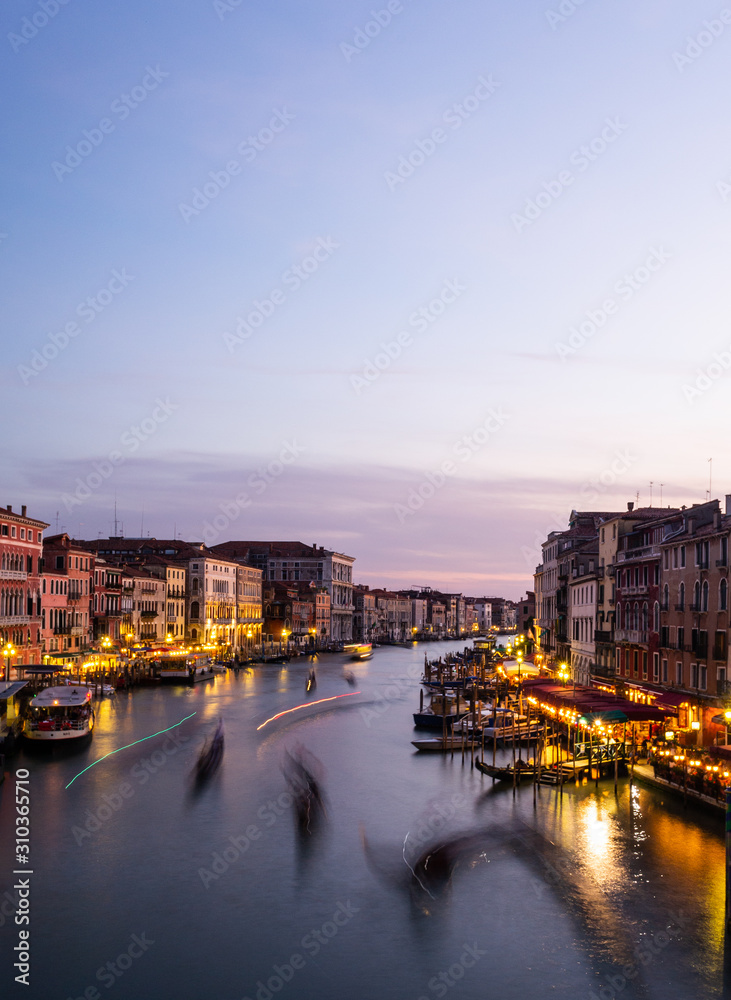 Long exposure of the Grand Canal in Venice, Italy