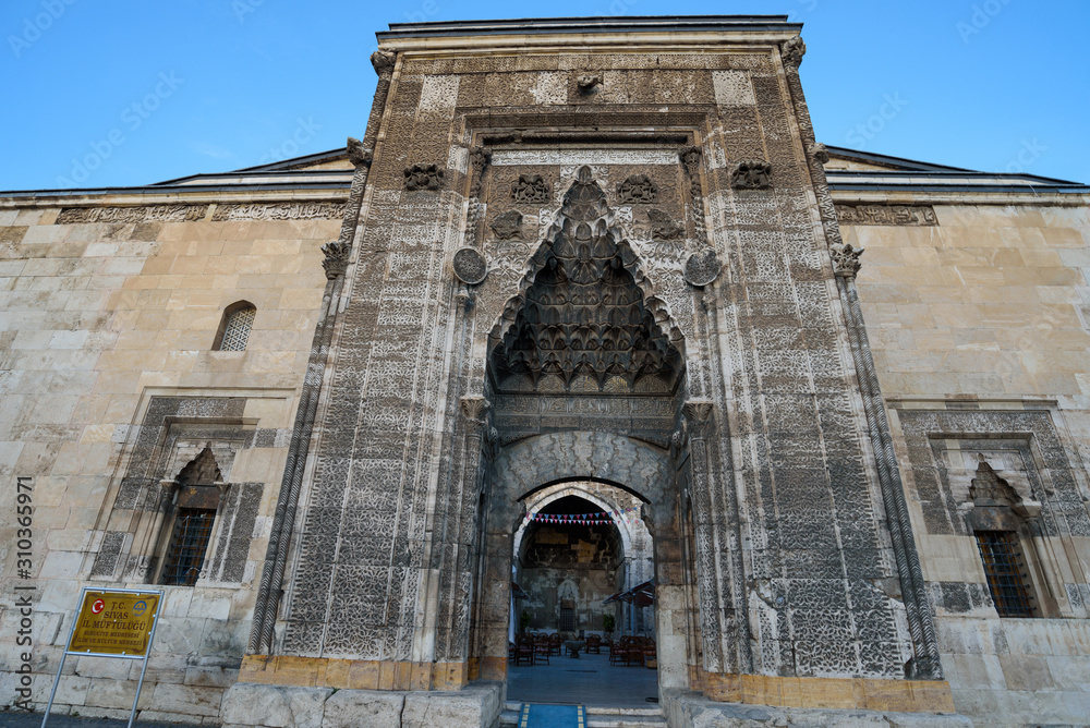 Buruciye Madrasah, a 13th century Seljuk school in Sivas, Turkey