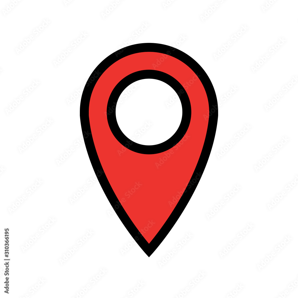 Vector icon search map. location place - Map pointer icon. GPS location symbol - Map pin. Map pointer icon. GPS location.