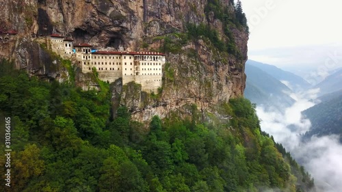 Carved mountain church for orthodox belief, Sumela Monastery, Trabzon, Turkey