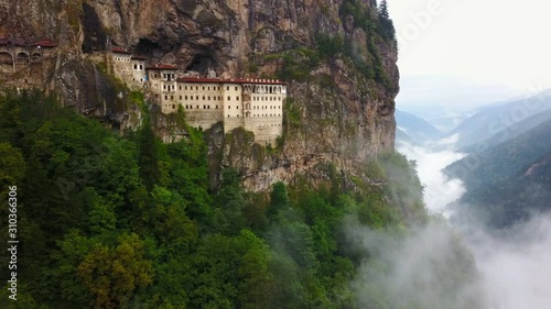 Carved mountain church for orthodox belief, Sumela Monastery, Trabzon, Turkey