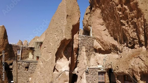 Unusual naturally formed carved rock cave houses of Kandovan, Iran