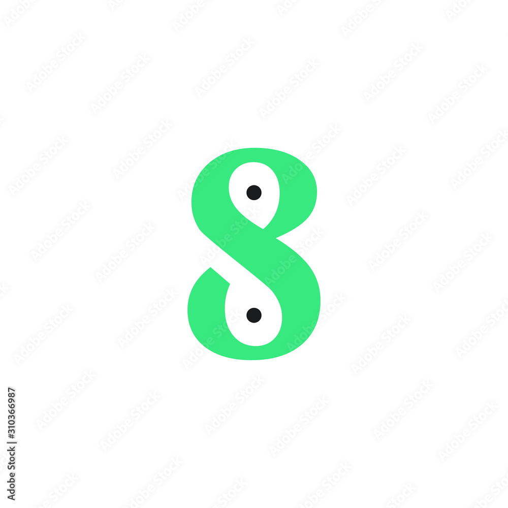 Number 8 vector font alphabet, unique elements design , logo, corporate identity, application, creative poster & more Number 8 vector font alphabet, unique elements design , logo, corporate identity, application, creative poster & more
