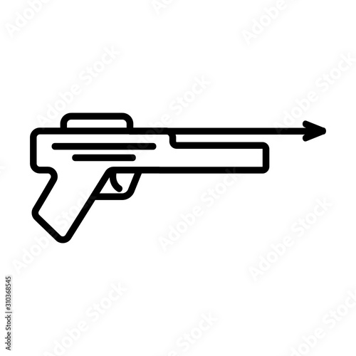 Underwater gun icon vector. A thin line sign. Isolated contour symbol illustration