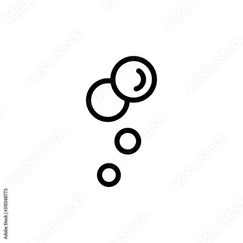 underwater vector bubbles. A thin line sign. Isolated contour symbol illustration