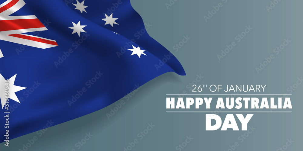 Happy Australia day greeting card, banner with template text vector illustration Happy Australia day greeting card, banner with template text vector illustration