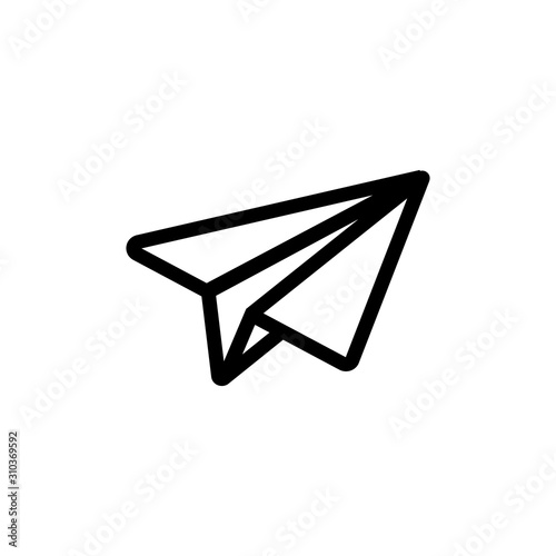 sent the letter icon vector. A thin line sign. Isolated contour symbol illustration